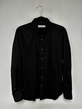 JCM Jey Coleman black cotton, polyamide & elastane shirt medium